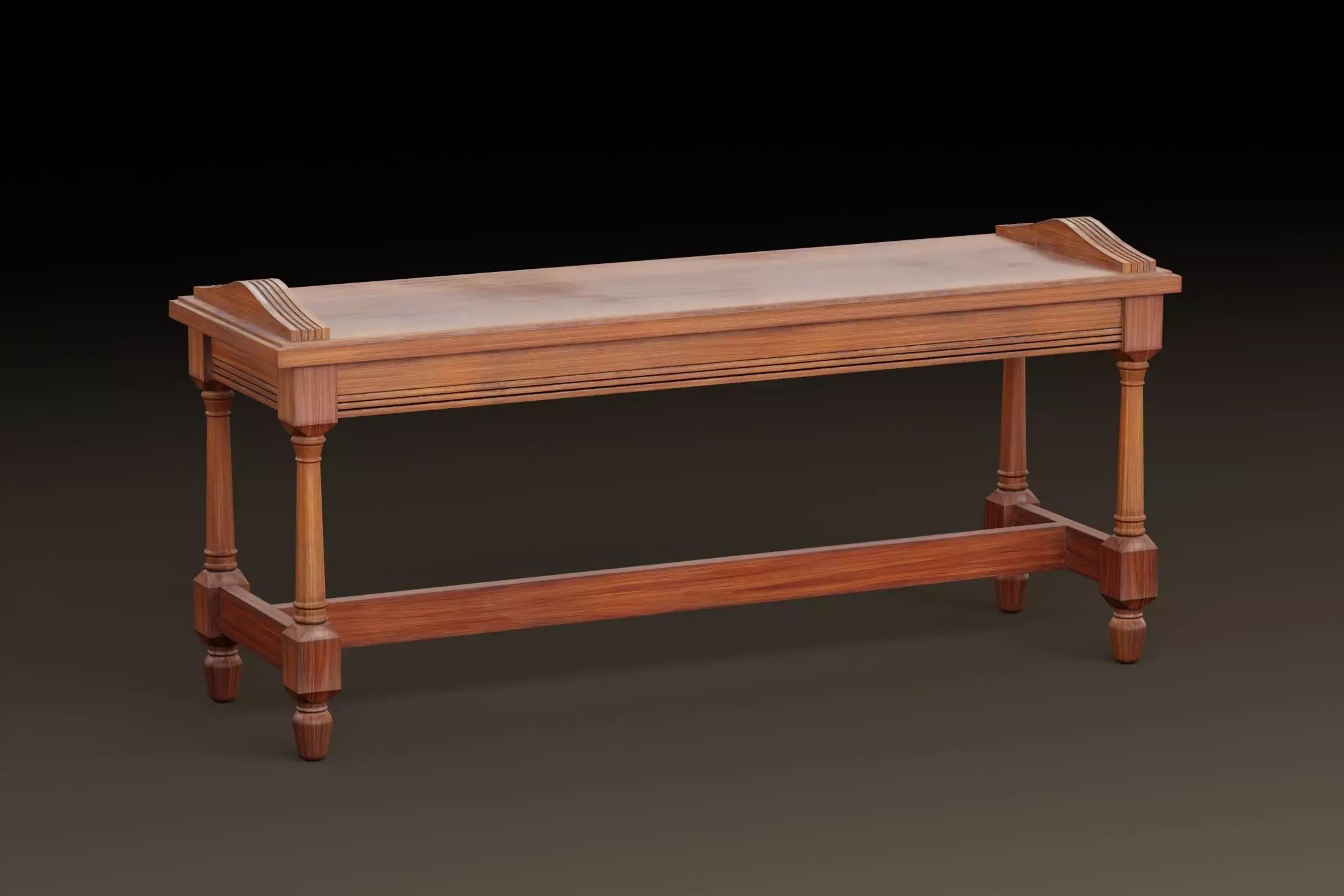 Edwardian Hall Bench Game-Ready Free low-poly 3D model