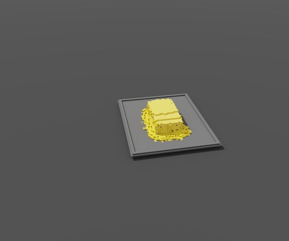 melted butter on a tray Low-poly 3D model_24