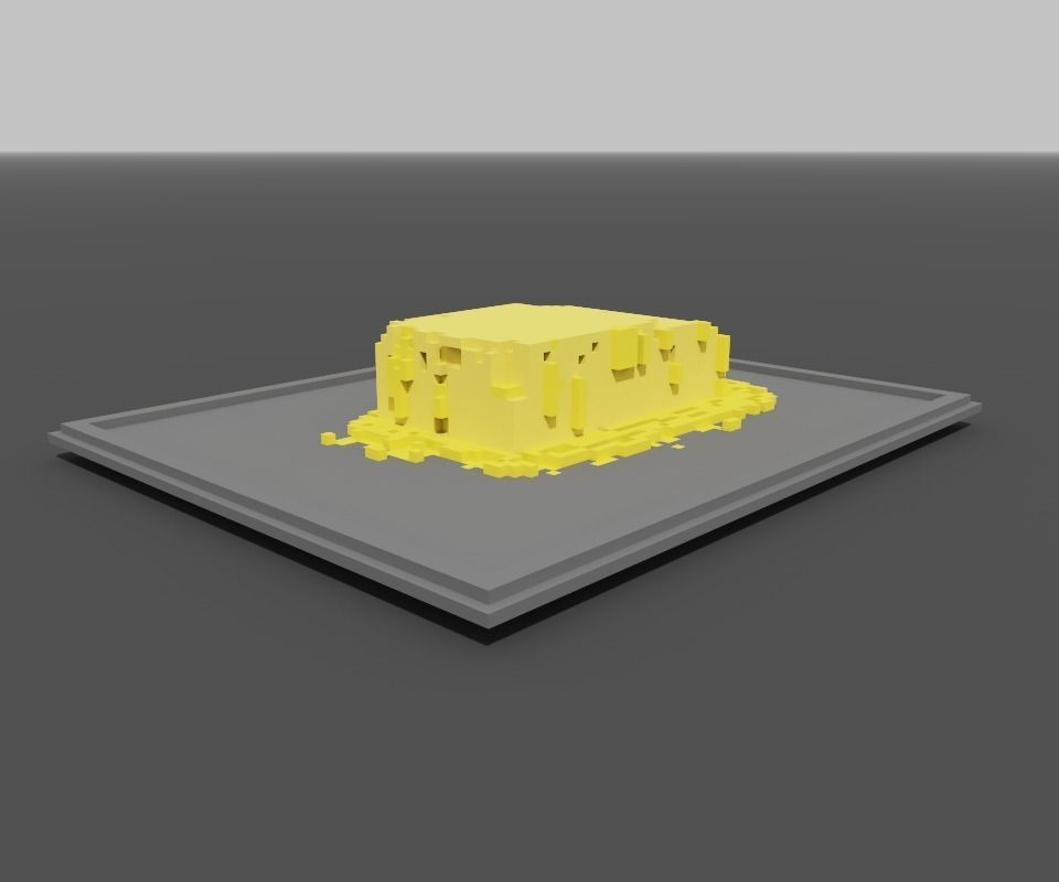 melted butter on a tray Low-poly 3D model_5