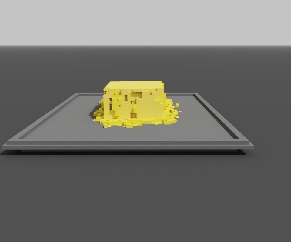 melted butter on a tray Low-poly 3D model_4