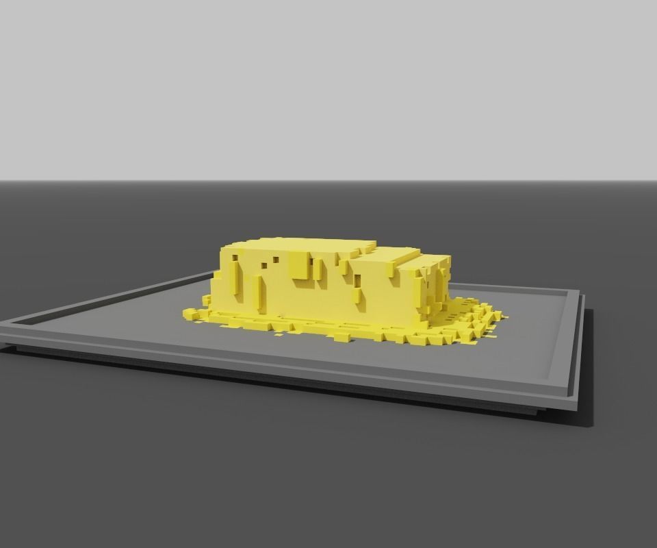 melted butter on a tray Low-poly 3D model_6