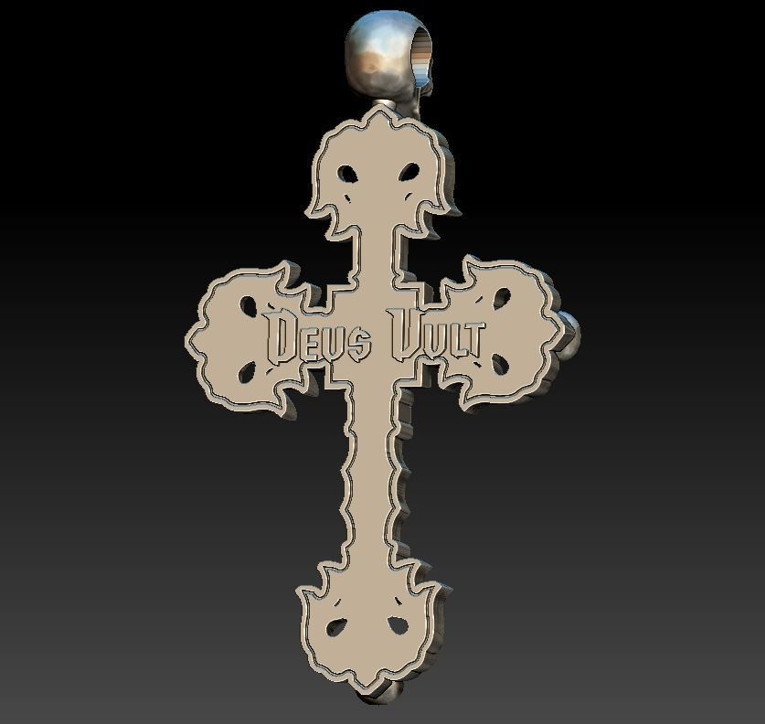 Cross big skull biker  3D print model_7