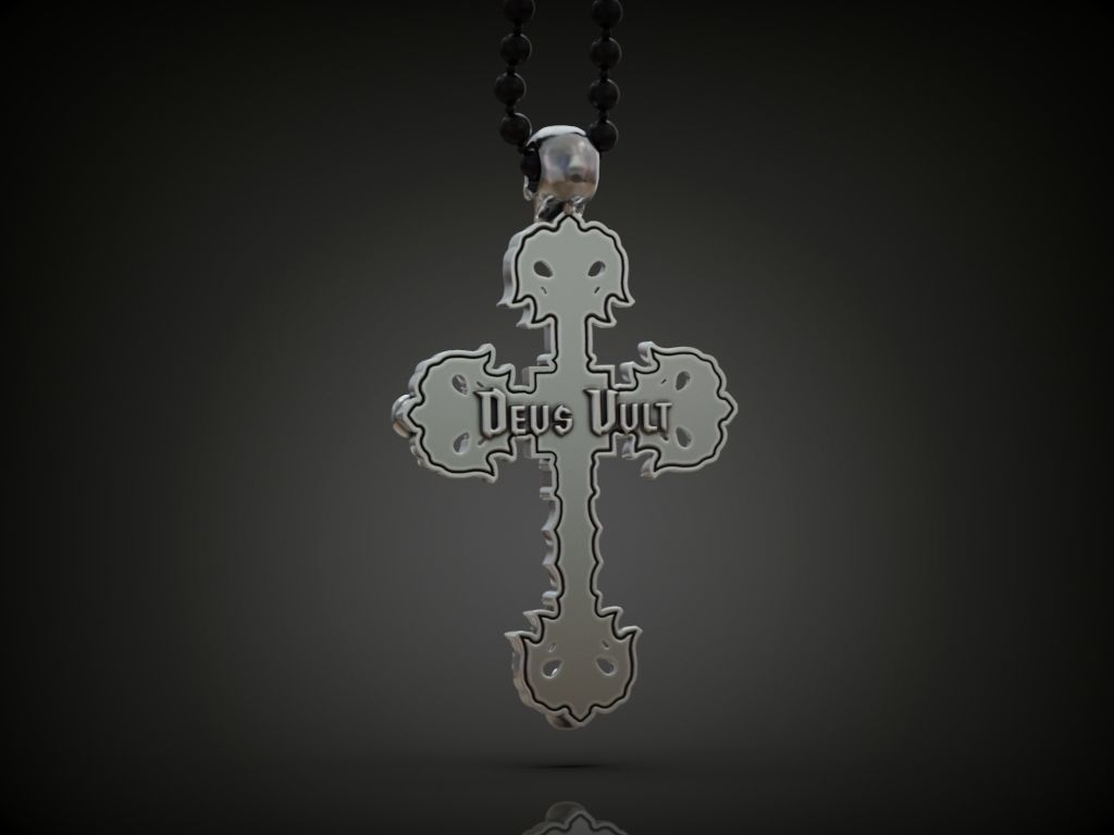 Cross big skull biker  3D print model_5