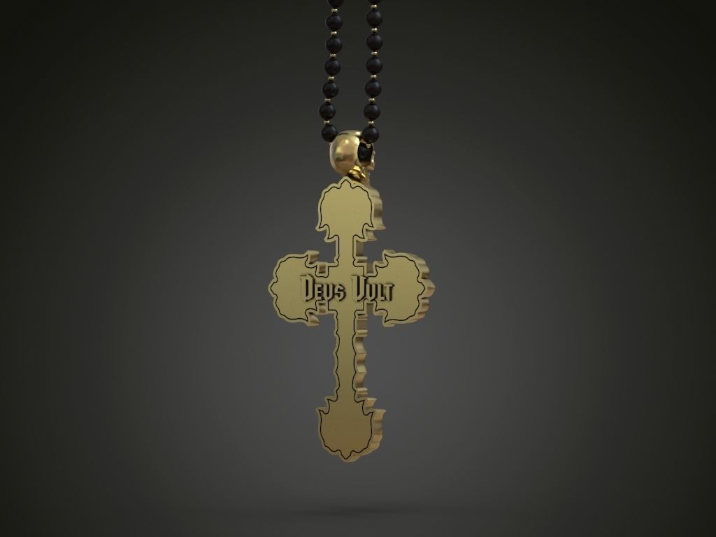 Cross big skull biker  3D print model_6