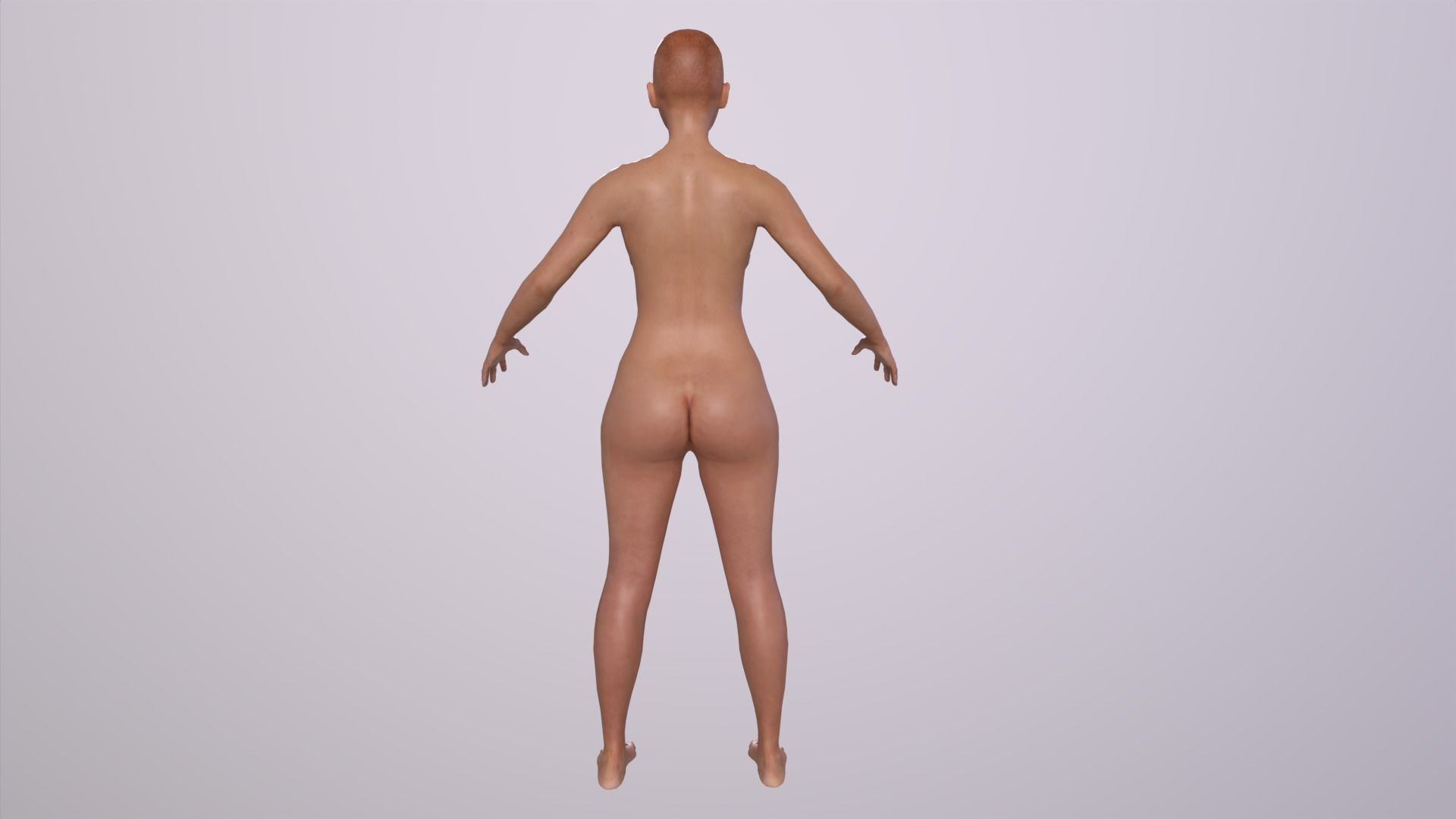 Realistic European Woman with rig Low-poly 3D model_6