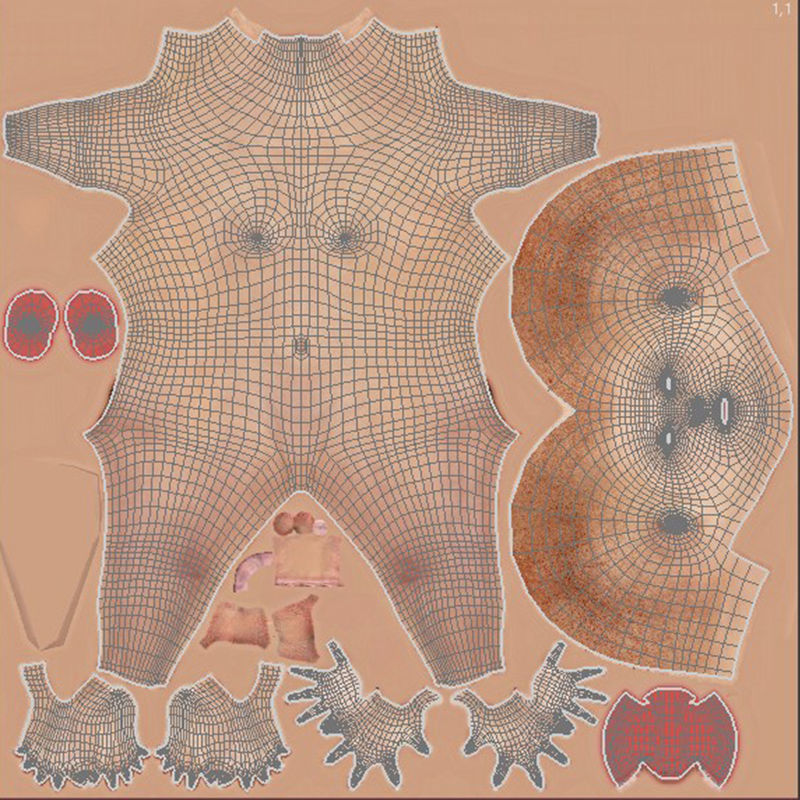 Realistic European Woman with rig Low-poly 3D model_13