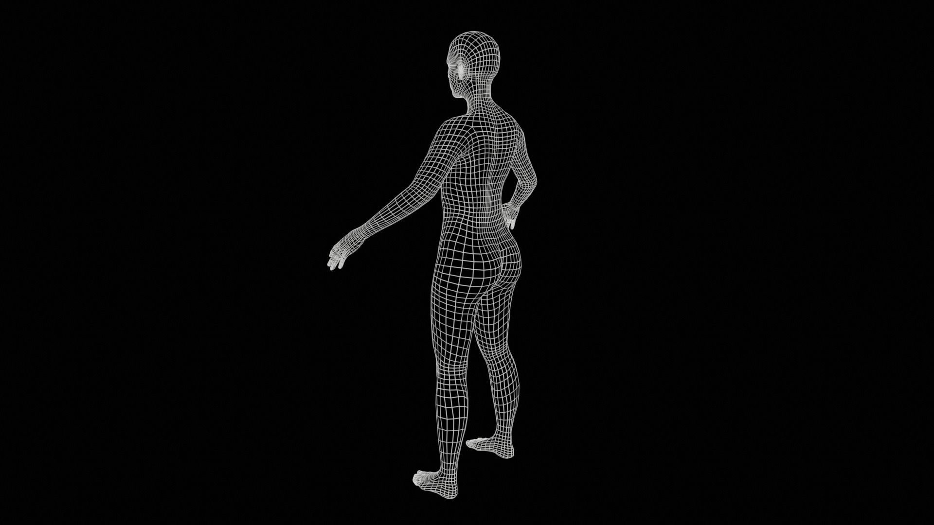 Realistic European Woman with rig Low-poly 3D model_9