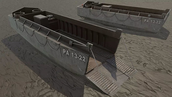 LCVP Landing Boat Low-poly 3D model