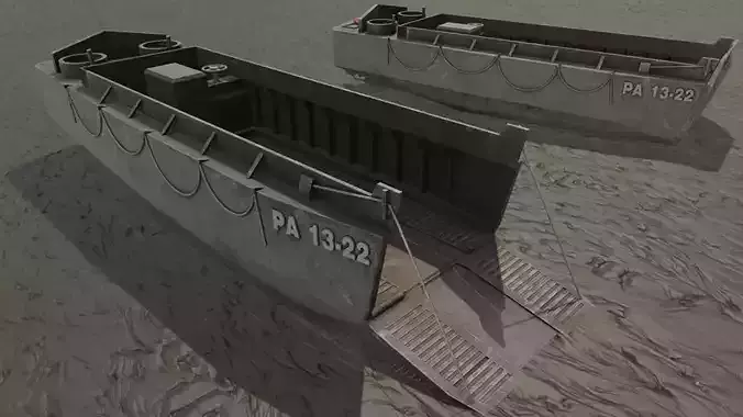 LCVP Landing Boat Low-poly 3D model