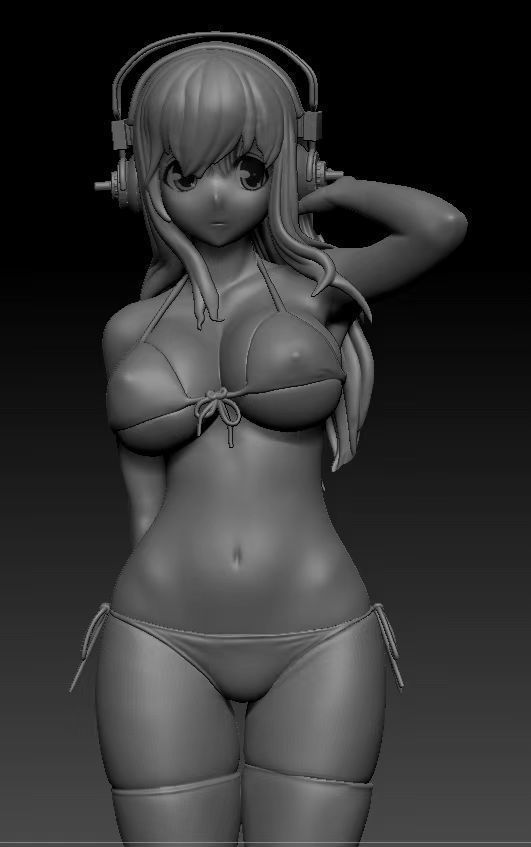 SuperSonico  bikini sexy girl for 3D printing model 3D print model_3