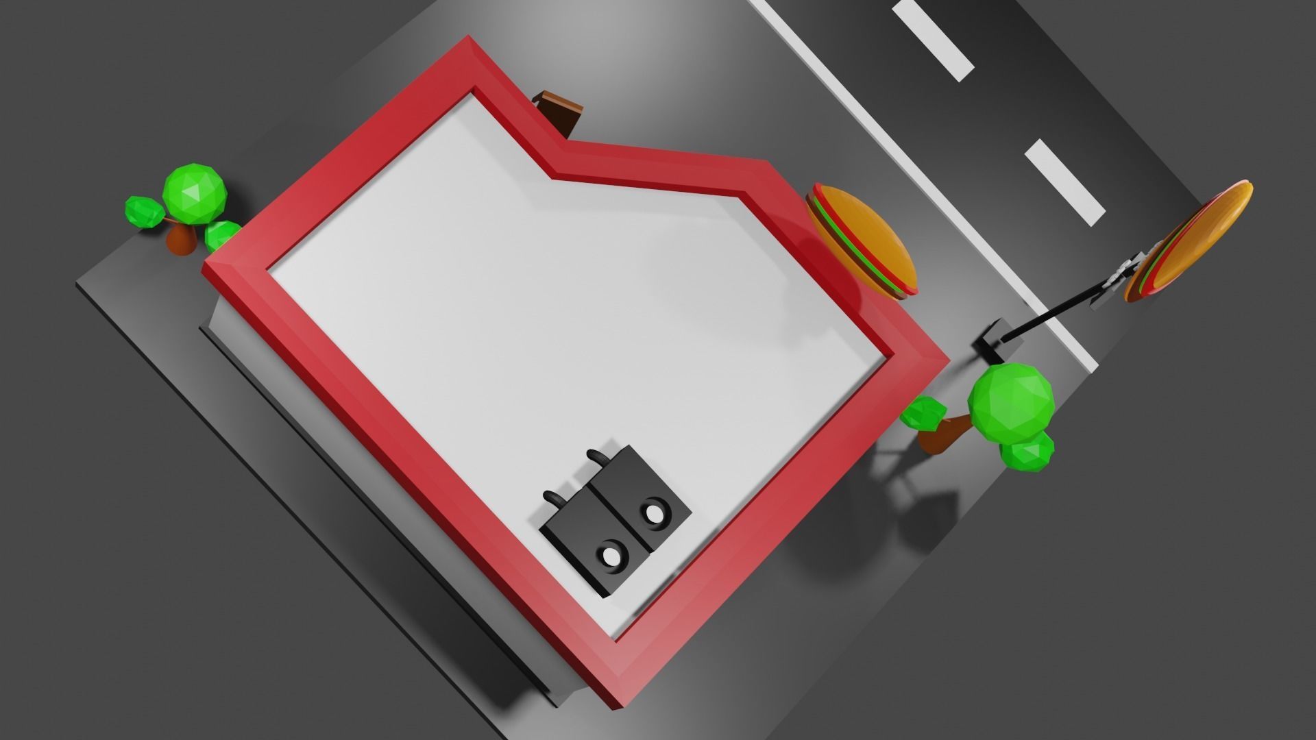 Burger Cafe Low-poly 3D model_6