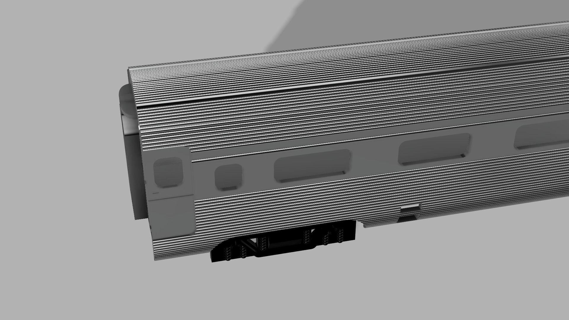 Amtrak Streamliner coach h0 scale 3D print model_2