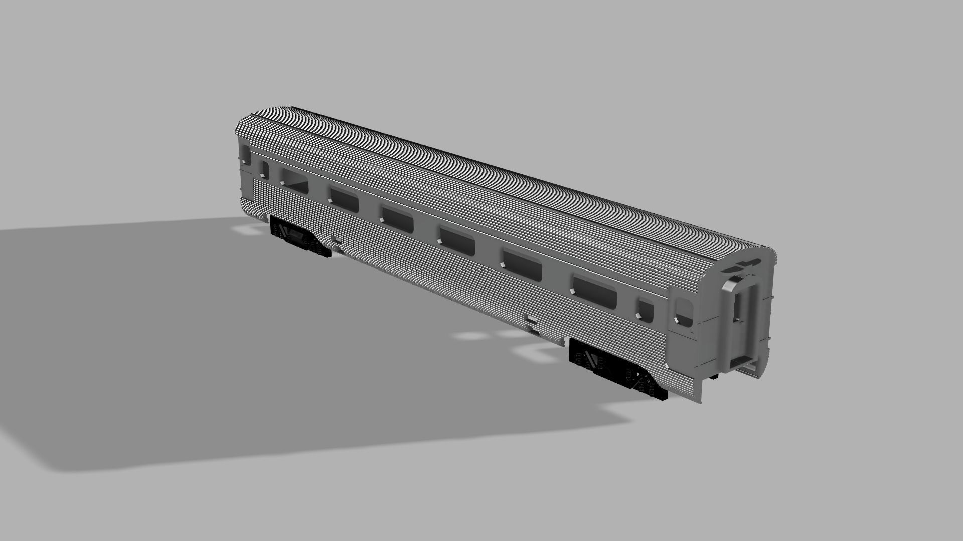 Amtrak Streamliner coach h0 scale 3D print model_1