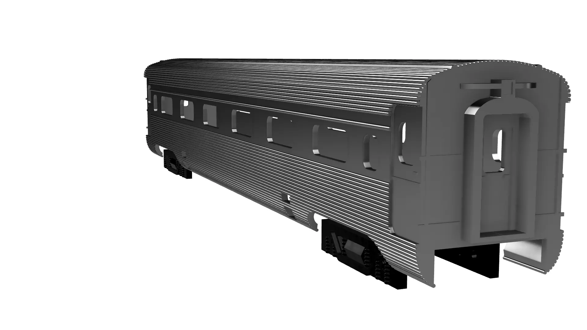 Amtrak Streamliner coach h0 scale 3D print model_0