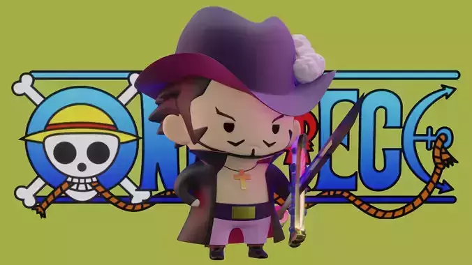 Dracule Mihawk Chibi - One Piece 3D print model