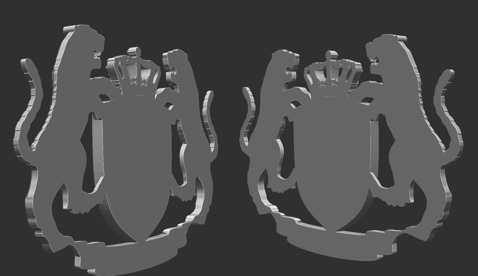 Tiger Heraldic Crest Coat of Arms Shield Emblem 3D print model_8