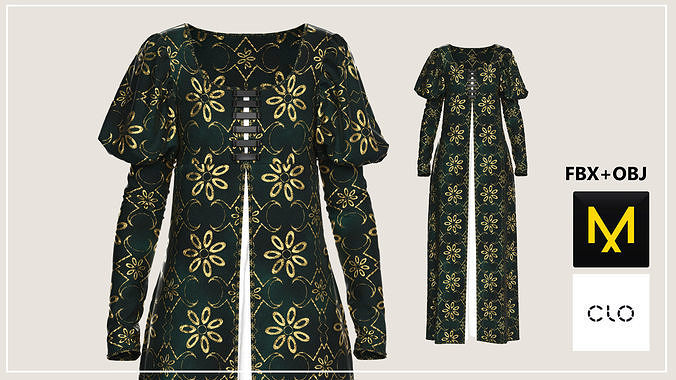 Dress Marvelous Designer 3D model 3D model