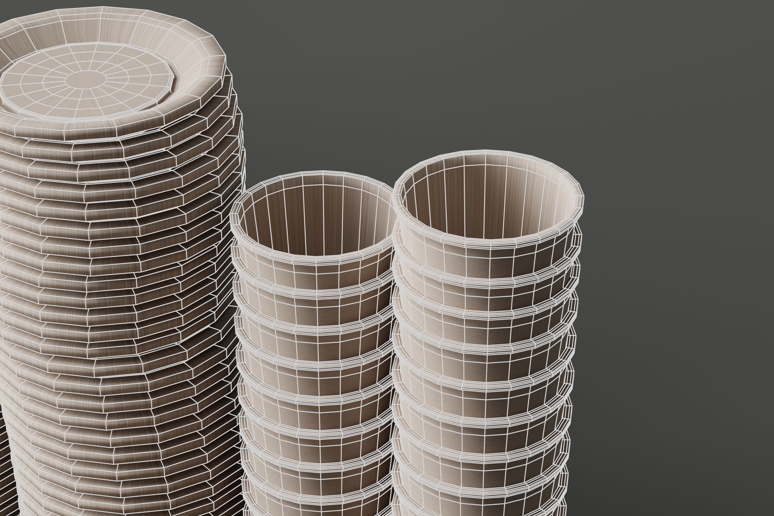 eco friendly tableware collection Low-poly 3D model_13