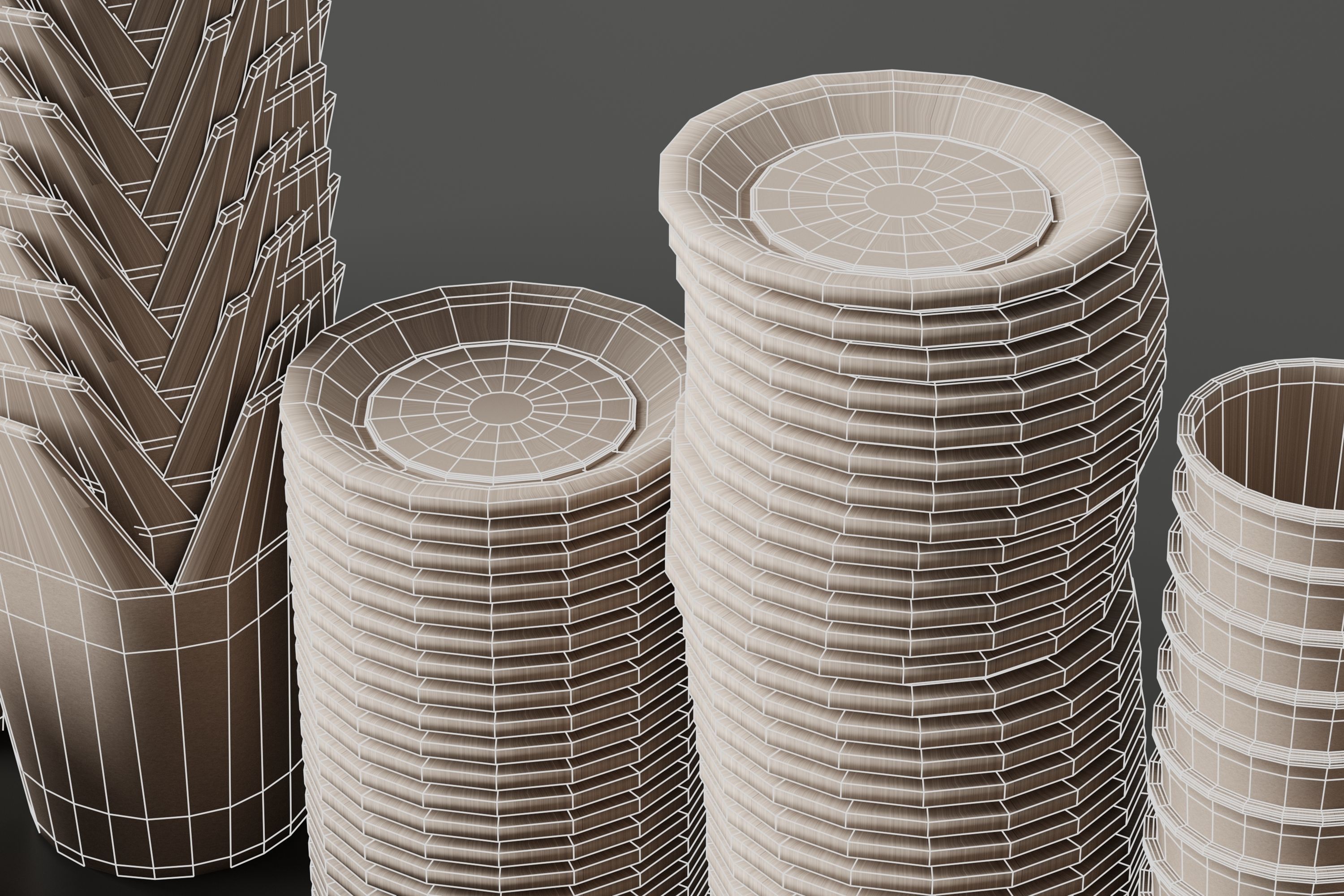 eco friendly tableware collection Low-poly 3D model_14