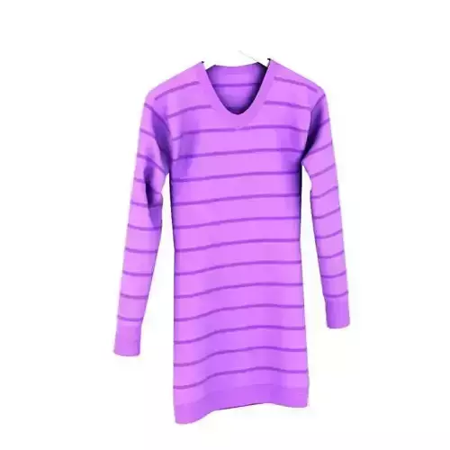 Purple Long Sleeved Shirt With Horizontal Stripes