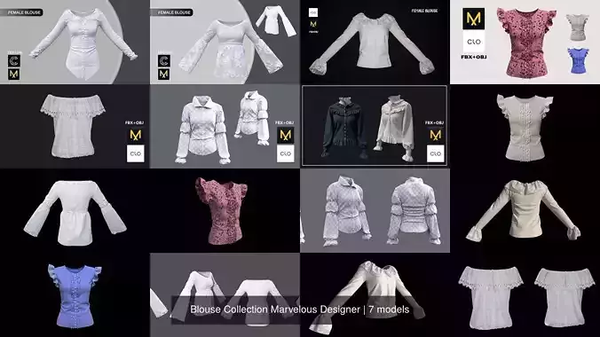 Blouse Collection Marvelous Designer