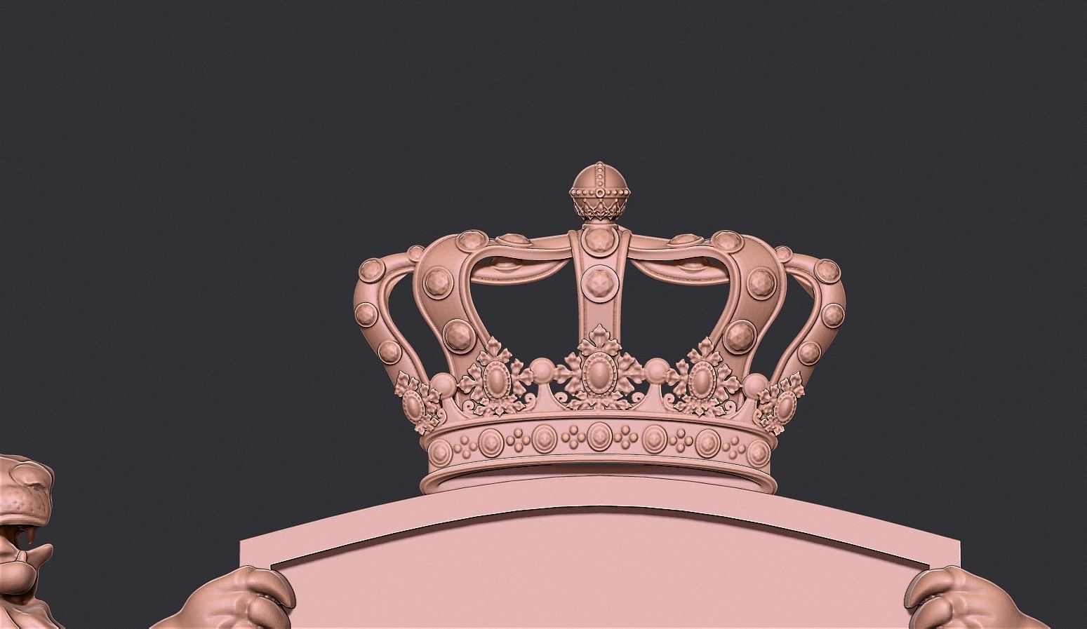 Lion Heraldic Crest Coat of Arms Shield Emblem 3D print model_8