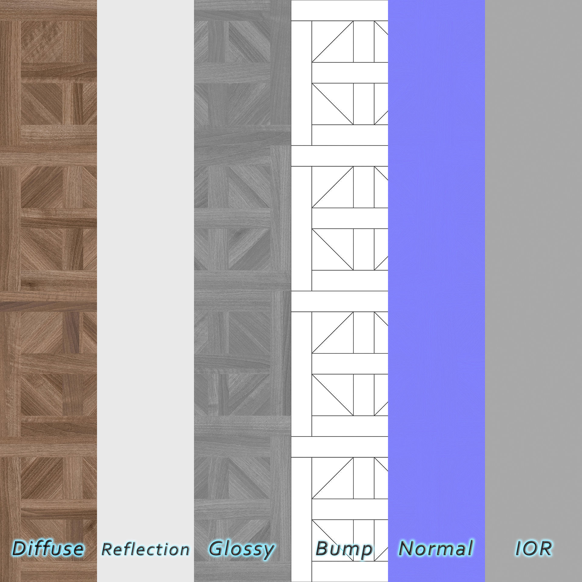 Parquet - Laminate - Wooden floor 3 in 1 3D model_4