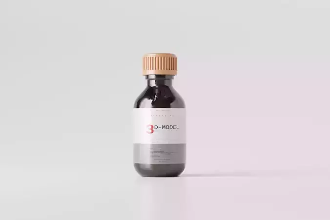 brown glass bottle for medicine pills or liquids