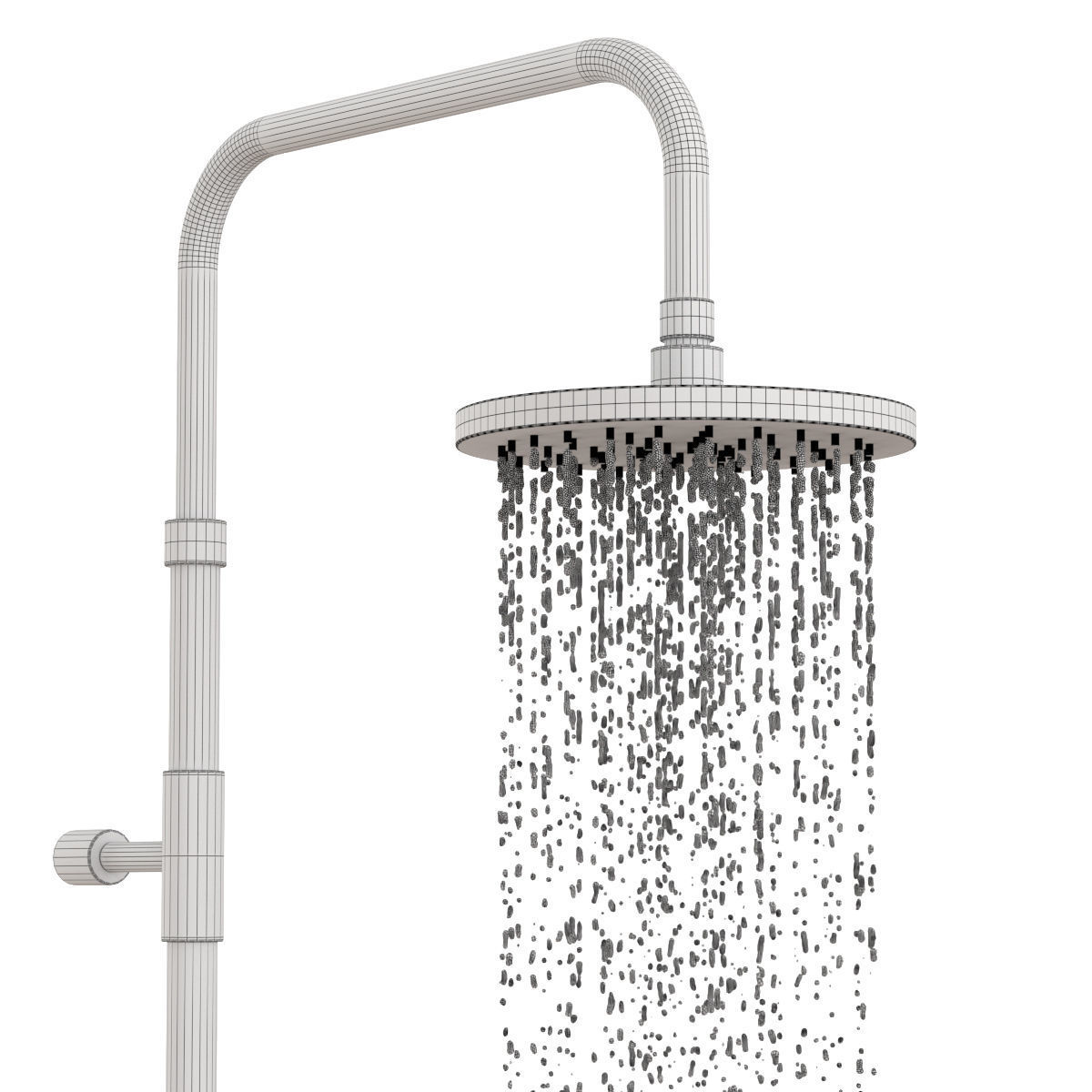 Wall Mounted Shower V4A 3D model_5