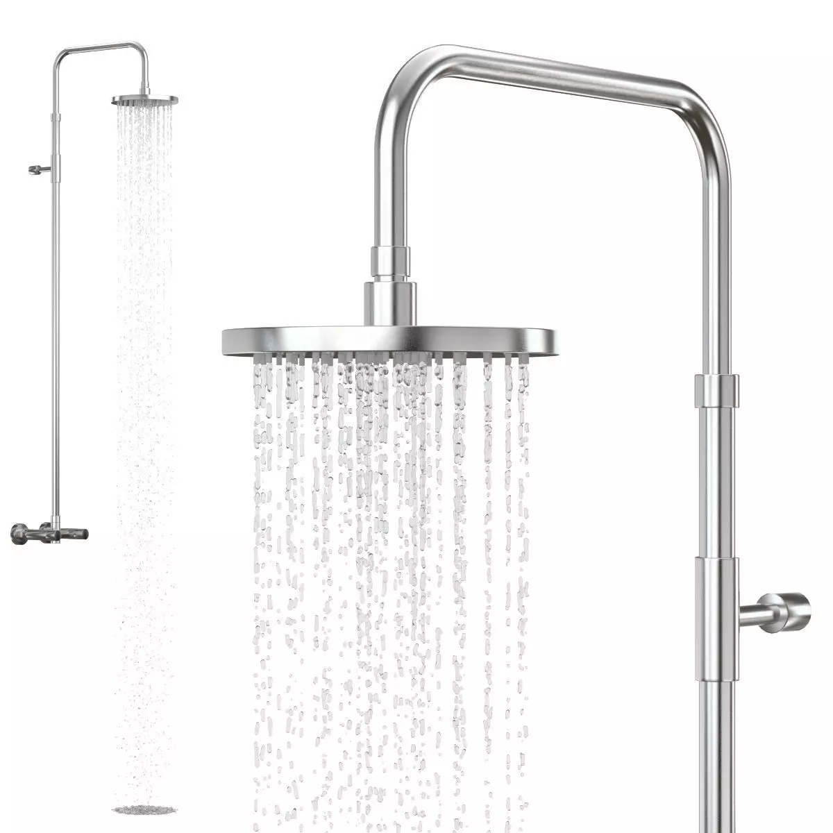 Wall Mounted Shower V4A 3D model_0
