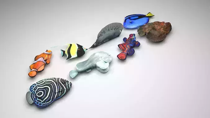 Fishes Set 3D model