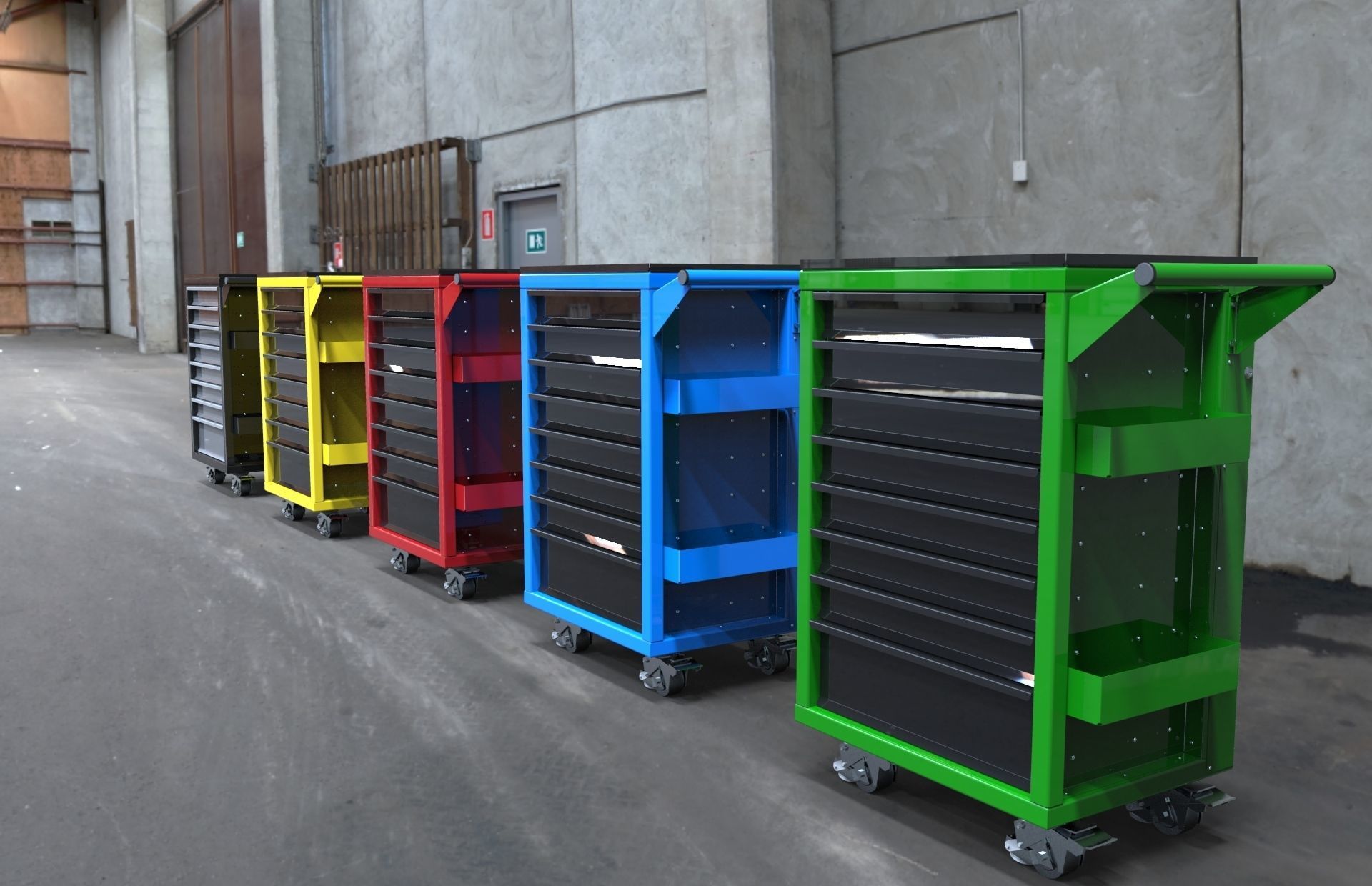 Tool box with 8 drawers - Inventor 3D model_4