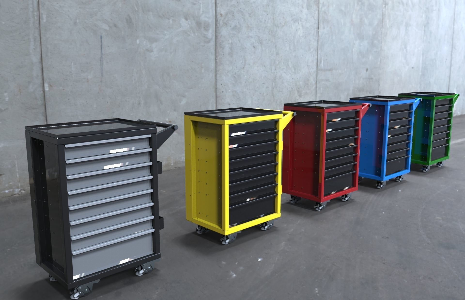 Tool box with 8 drawers - Inventor 3D model_3