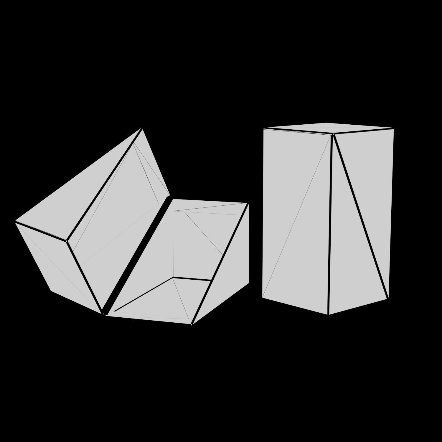Wide triangular flip-top box - Package 3D model 3D model | CGTrader