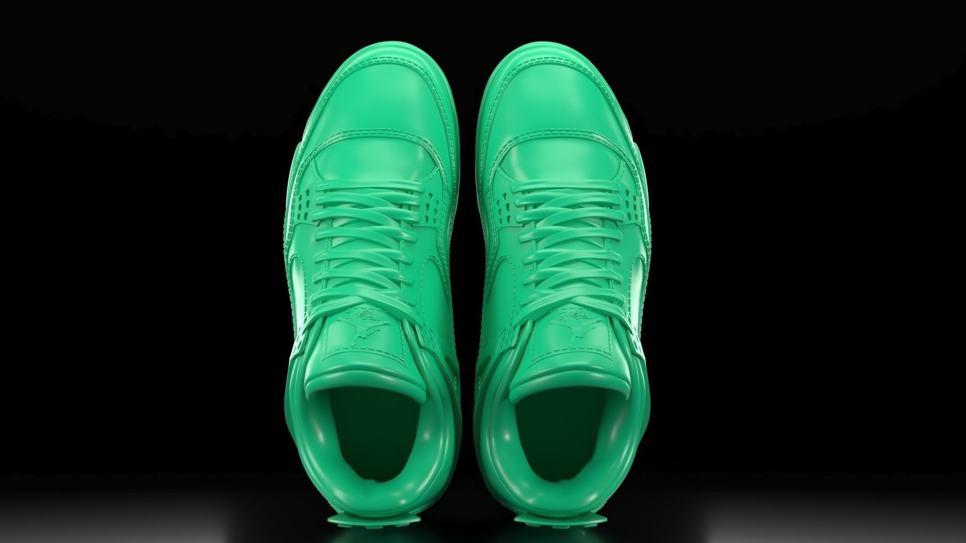 Air Jordan 4 with flat sole bottom 3D print model_5