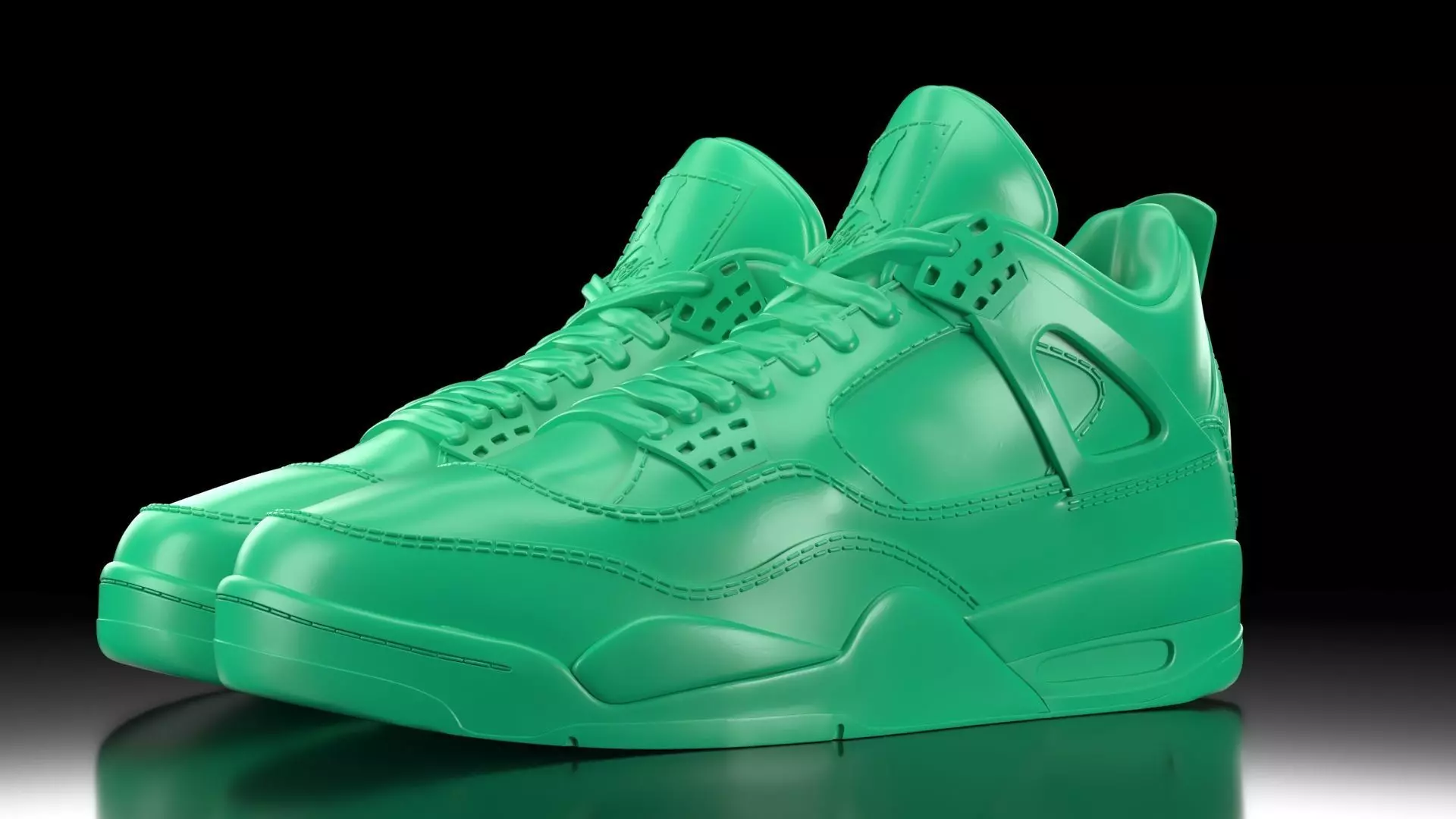 Air Jordan 4 with flat sole bottom 3D print model_0