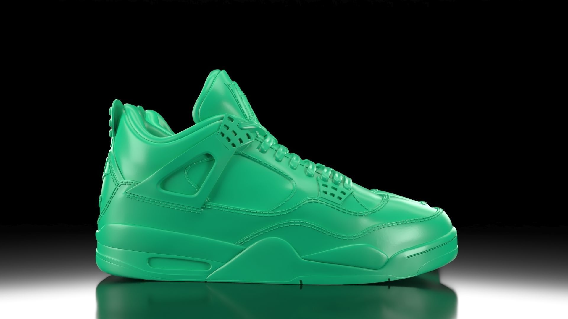 Air Jordan 4 with flat sole bottom 3D print model_1