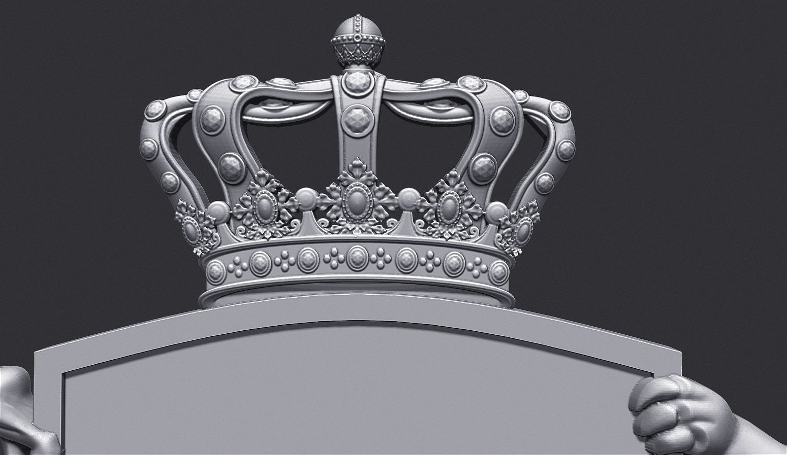 Coat of Arms Heraldic Lion and Horse Shield 3D print model_9