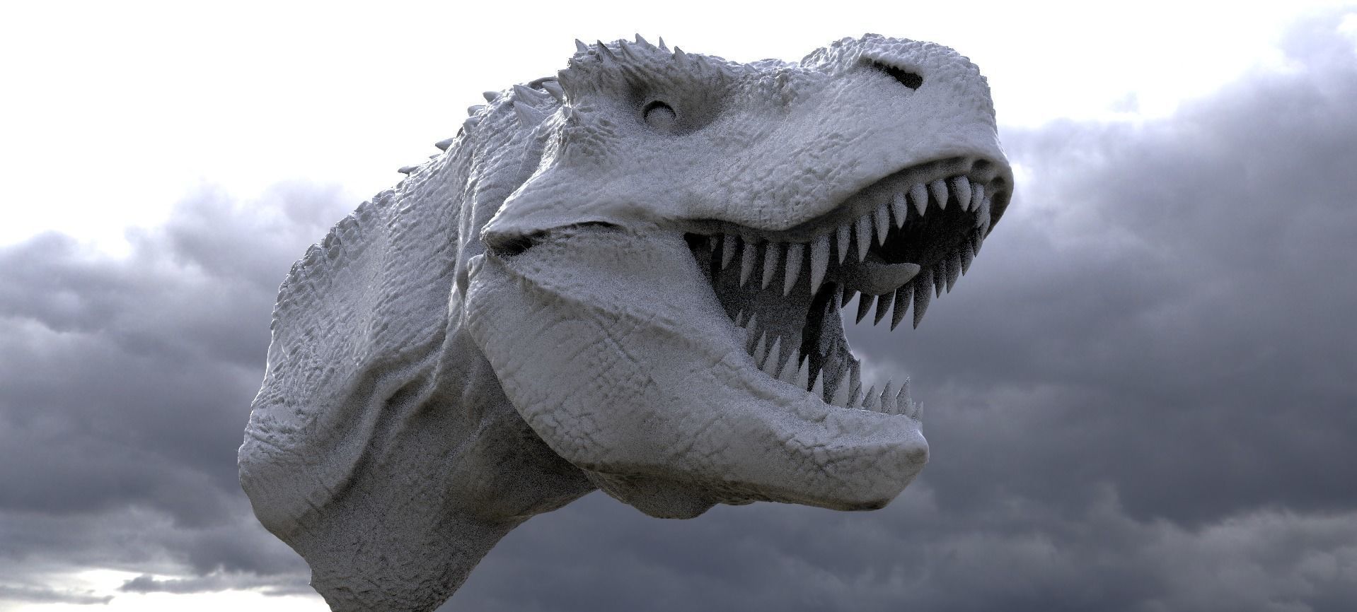 T Rex Head Sculpture 3D model_2