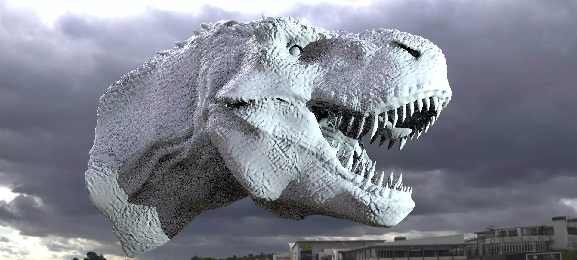T Rex Head Sculpture 3D model_0