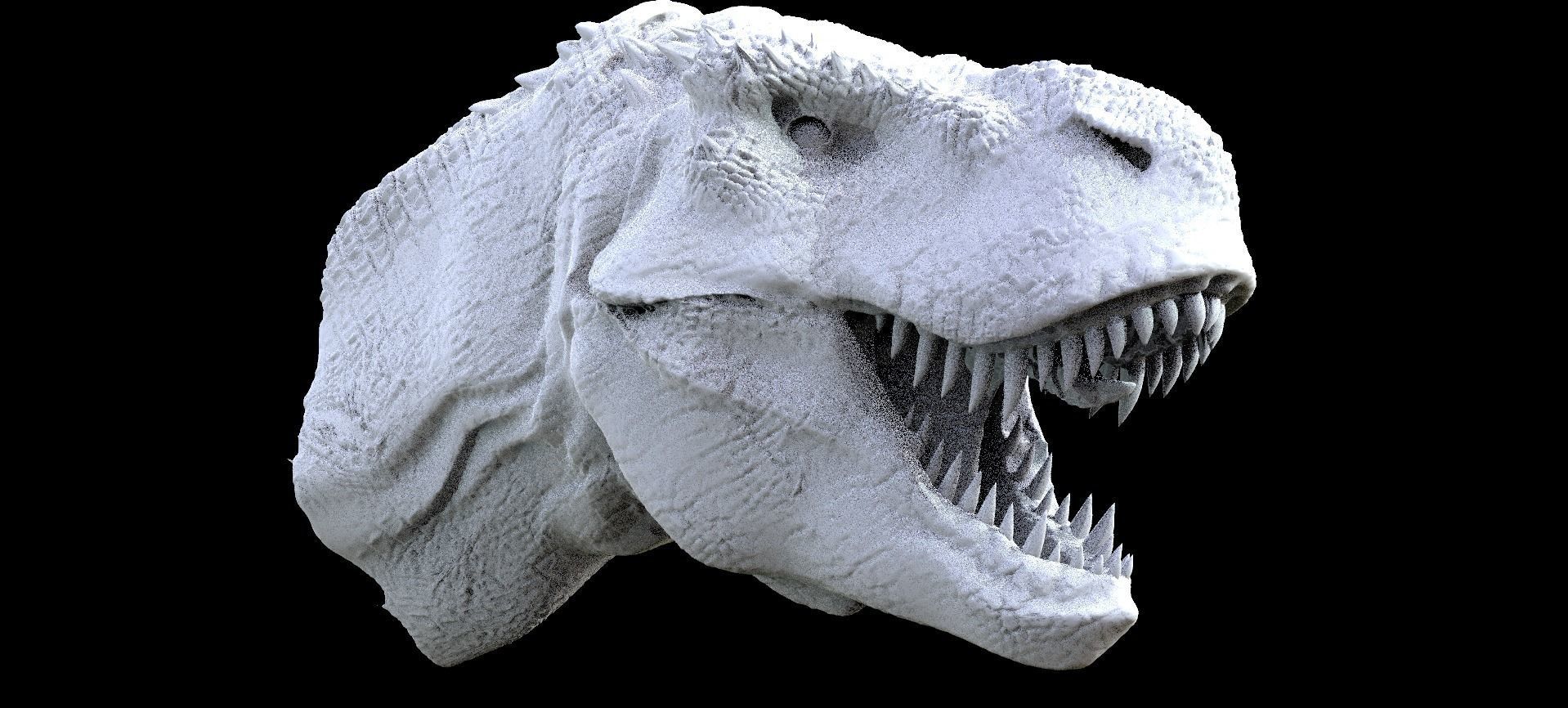 T Rex Head Sculpture 3D model_3