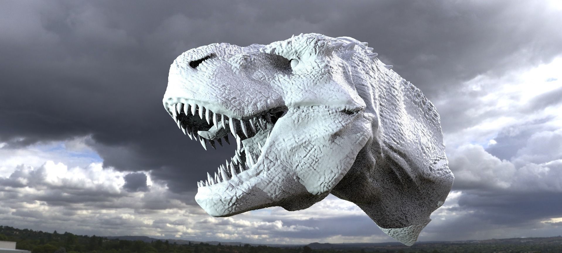 T Rex Head Sculpture 3D model_1