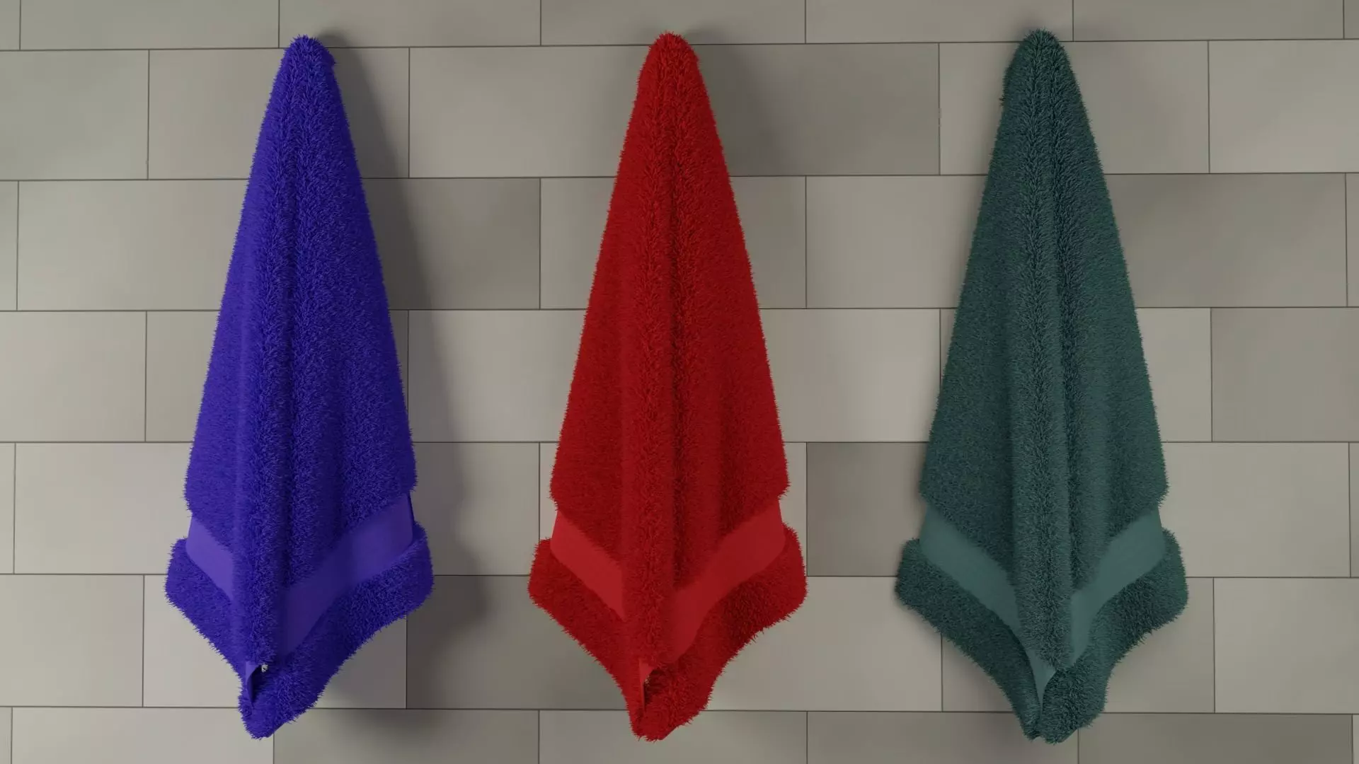 Realistic Towel with 800000 Hair Particles 3D model_0