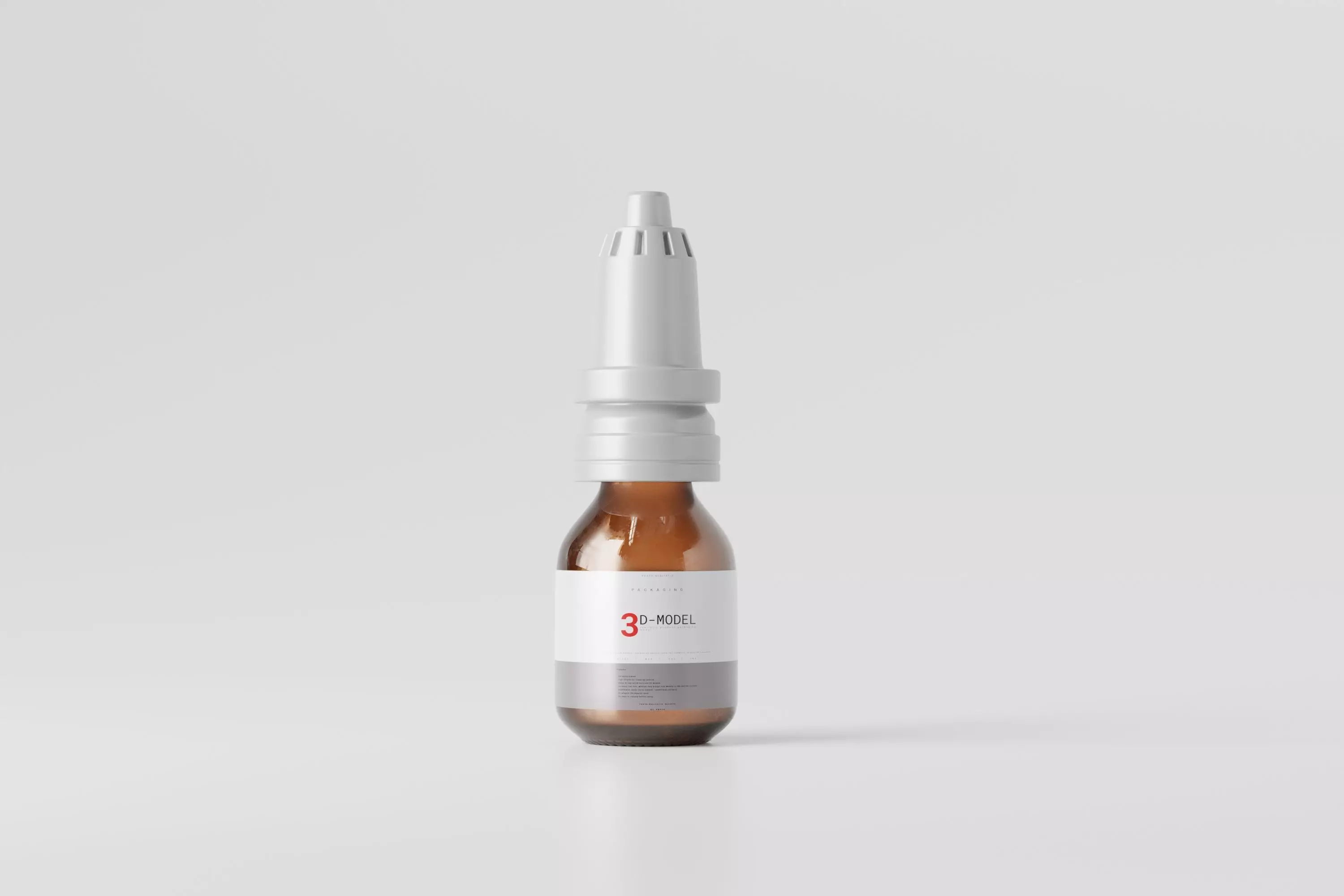 brown glass bottle for medicine pills or liquids Low-poly 3D model_0