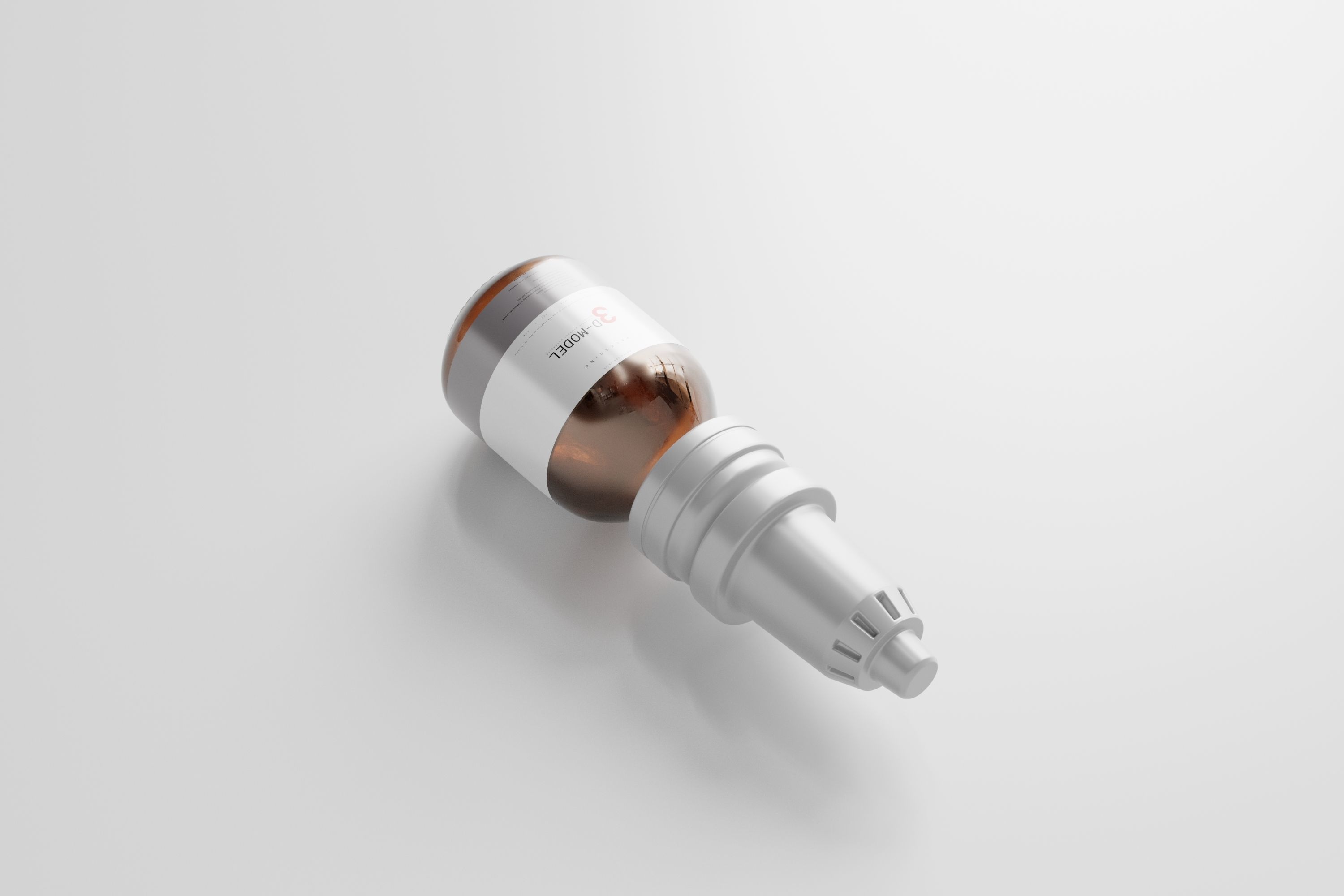 brown glass bottle for medicine pills or liquids Low-poly 3D model_5