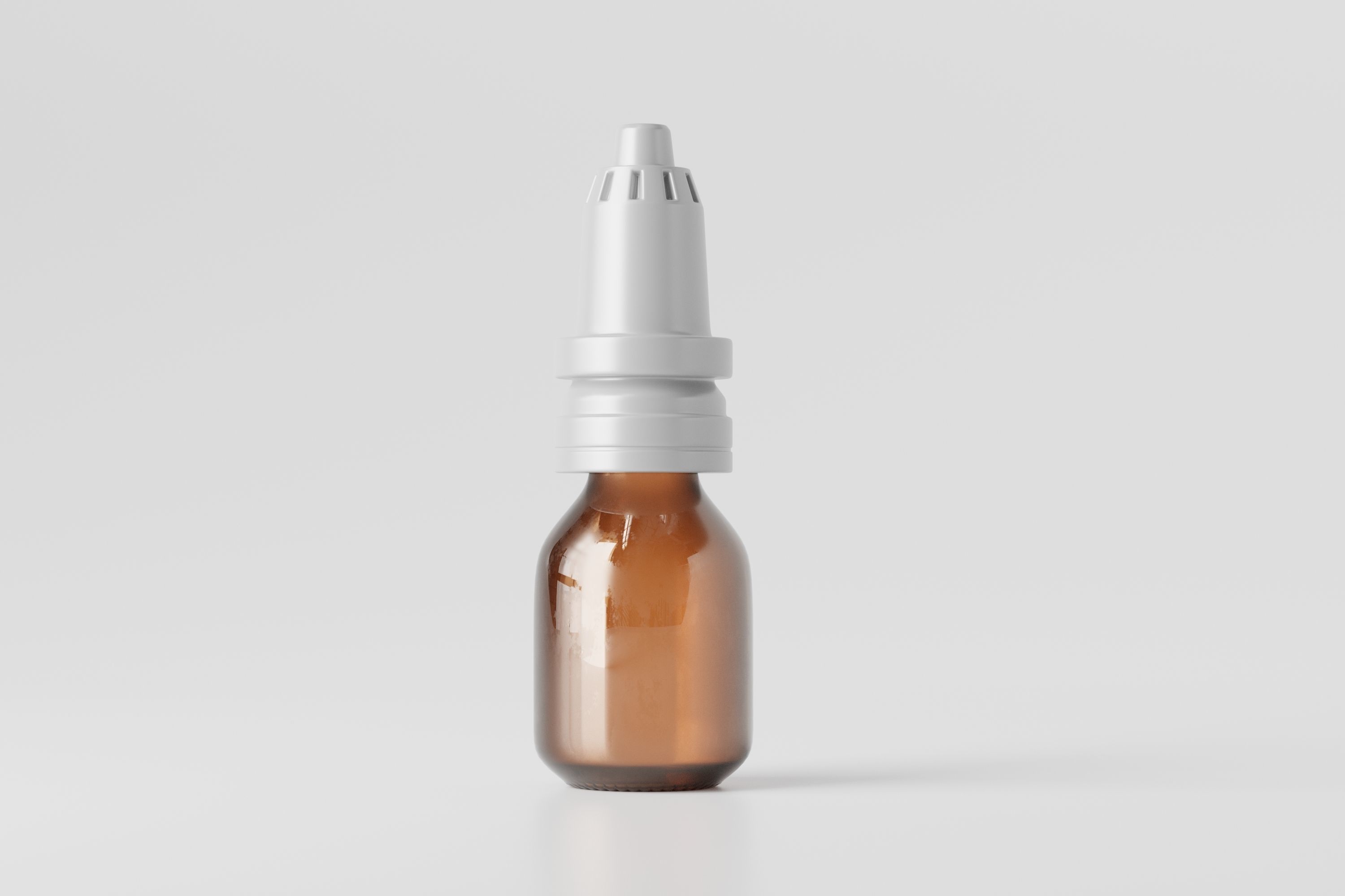 brown glass bottle for medicine pills or liquids Low-poly 3D model_8