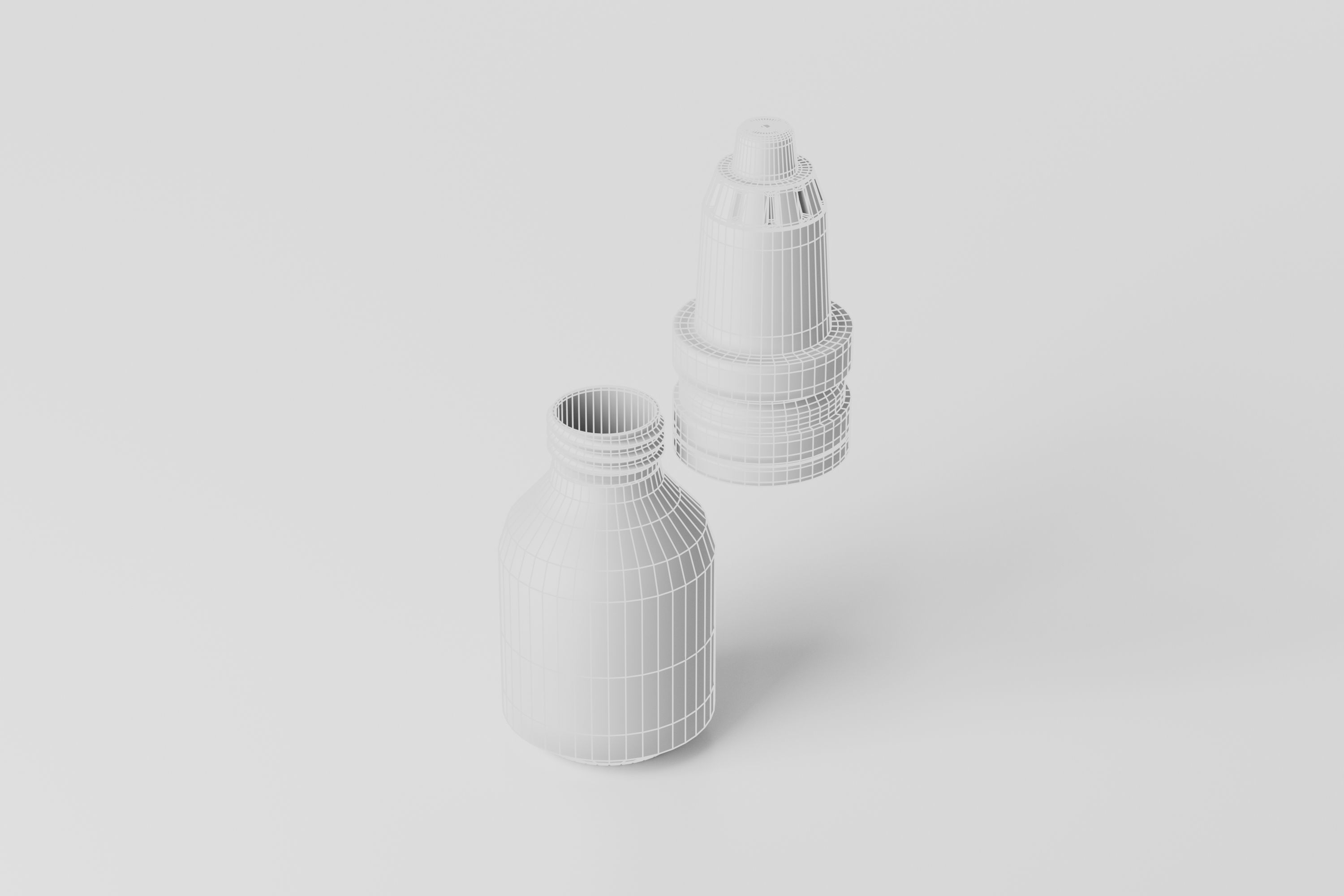 brown glass bottle for medicine pills or liquids Low-poly 3D model_10