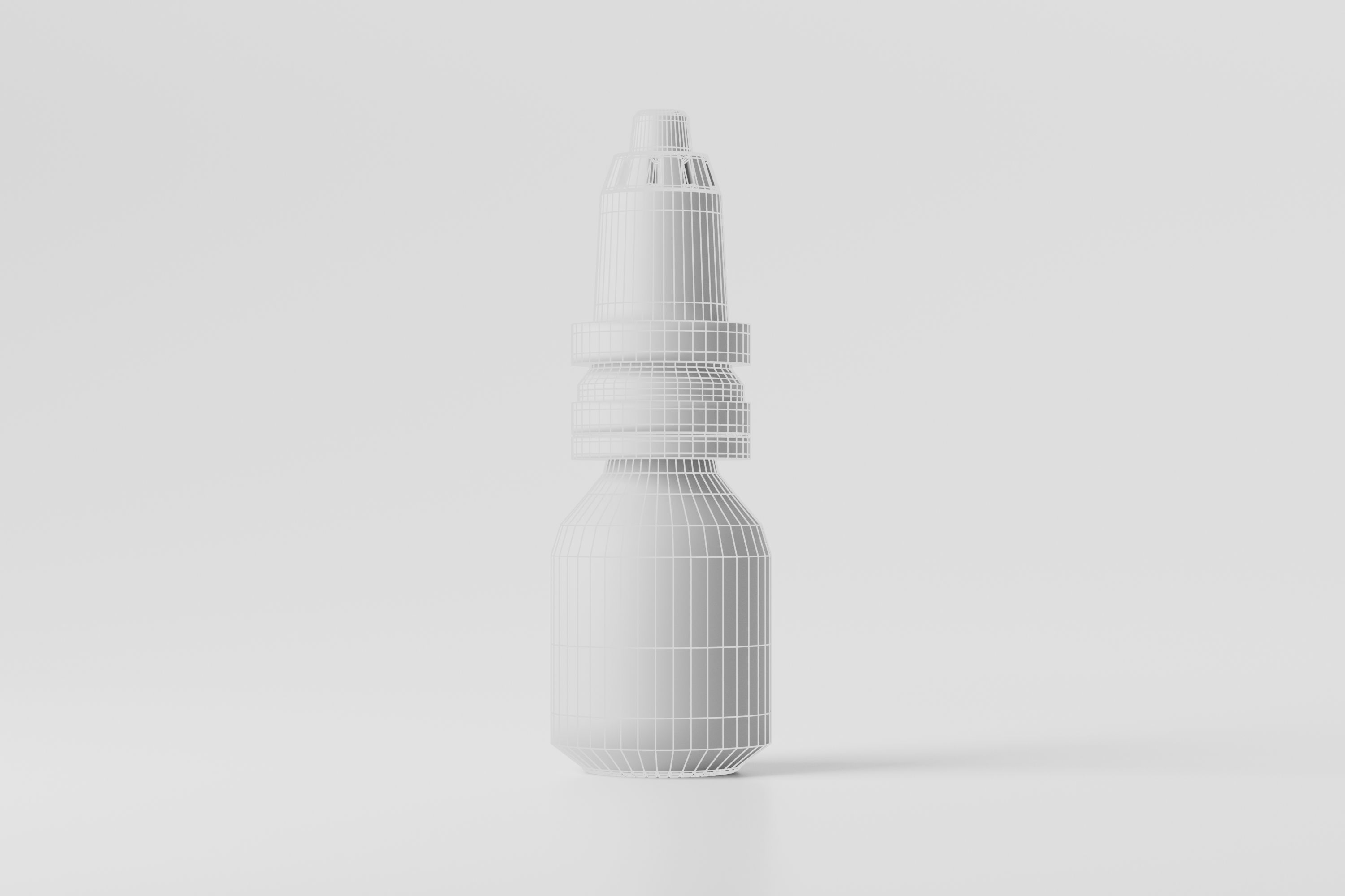 brown glass bottle for medicine pills or liquids Low-poly 3D model_9