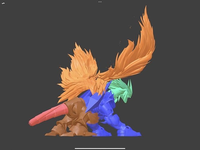 AncientGreymon orange and creature with wings 3D print model