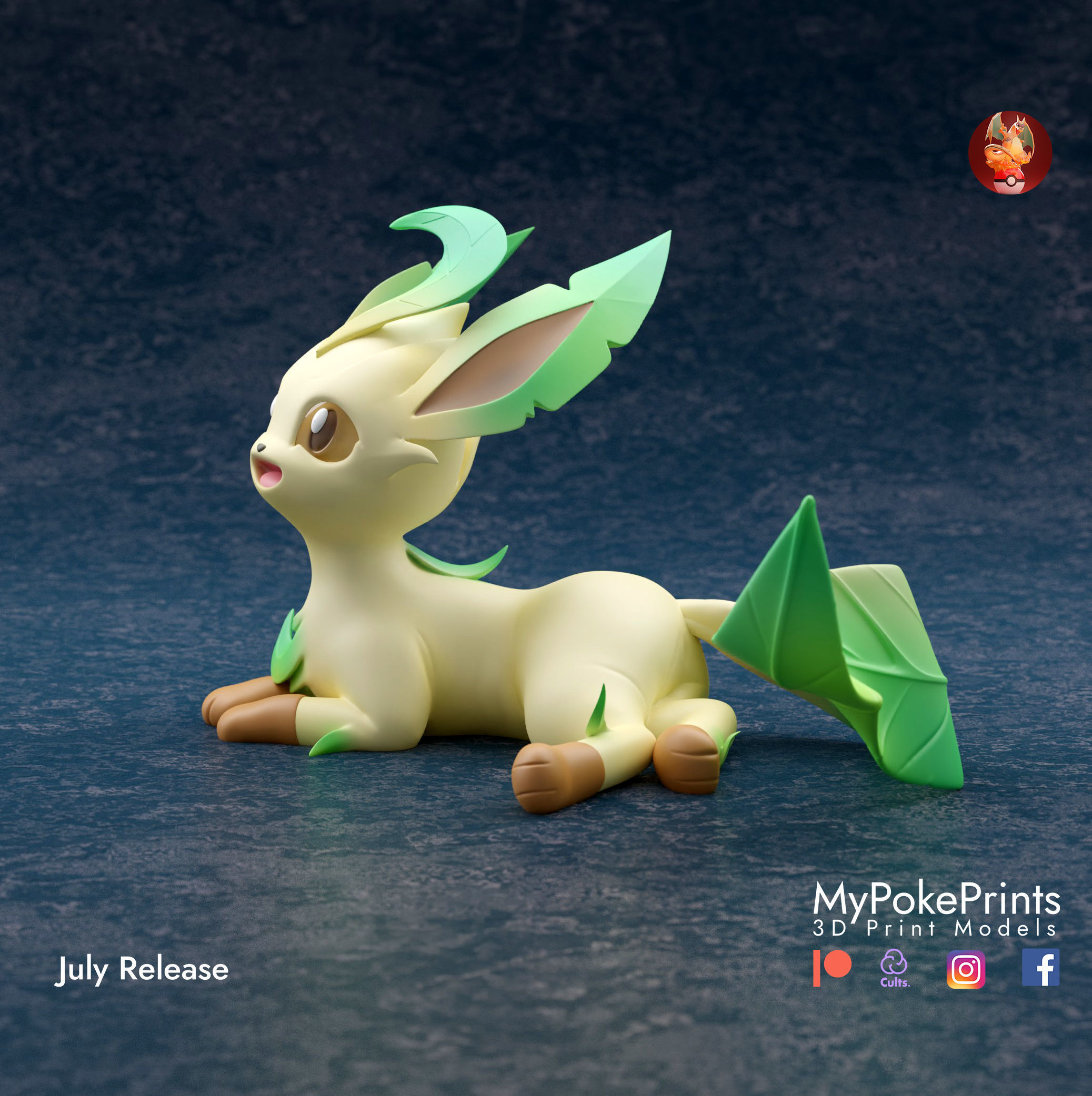 LEAFEON 2 POSES - PRE-SUPPORTED POKEMON 3D print model_7
